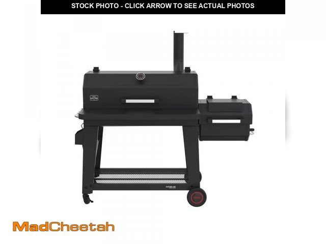 Lot 74-12463857 - Nexgrill Oakford 1150 Reverse Flow Offset Smoker Charcoal Grill in Black - UNUSED