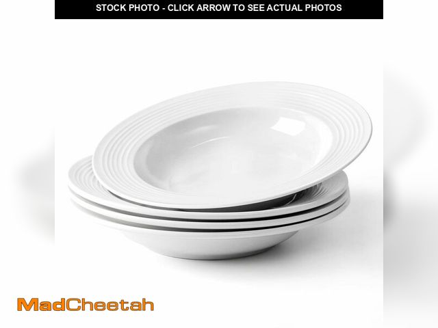 Lot 74-12606046 - NUTRIUPS 8Oz Small Pasta Plates Set of 4, 8.5'' Wide Rimmed Soup Plates - 250ml Pasta Plates, Porcel...