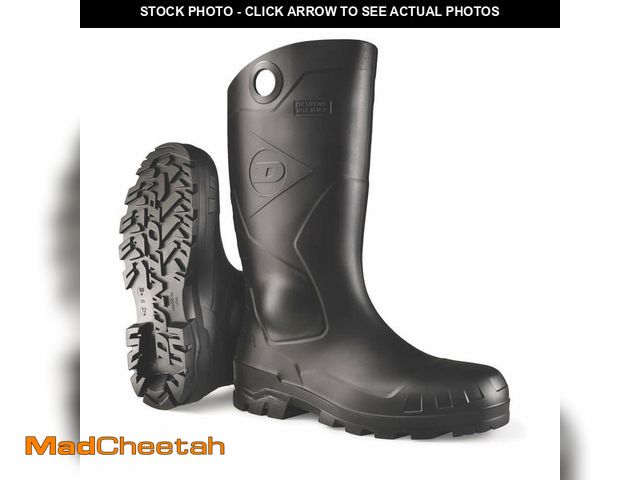 Lot 74-14320095 - DUNLOP Unisex Chesapeake Plain Toe 14 in. Waterproof PVC Rubber Boots - Black - Size 9 - UNUSED