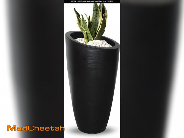 Lot 74-12137856 - Mayne Modesto 42in Tall Planter - Black - 22in x 22in x 42in - 12 Gallons of Soil Capacity with Fals...