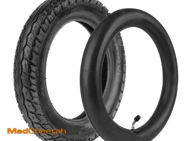 Lot 74-12115662 - Heavy Duty 12.5x2.25 (12-1/2 x2-1/4) Tire &amp; Inner Tube Set with Angled Valve Stem for Electric S...