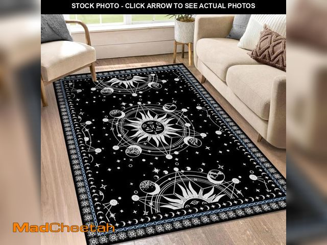 Lot 74-12442767 - Sun and Moon Rug Boho Celestial Area Rugs for Bedroom Dorm Living Room Bohemian Occult Crescent Sola...