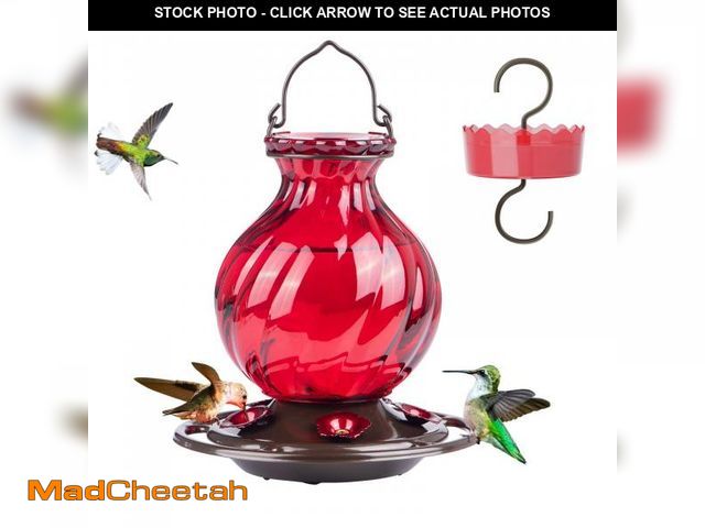 Lot 74-12116026 - Hummingbird Feeder, Auslar 26 Ounces Glass Hummingbird Feeders for Outdoors Hanging Ant and Bee Proo...