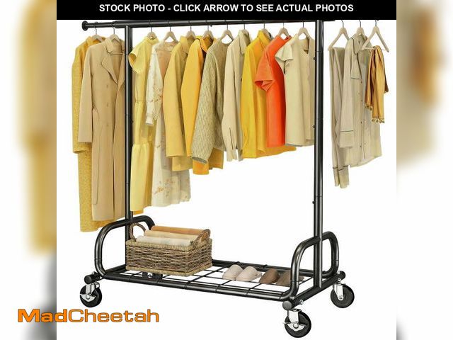 Lot 74-14258972 - HOKEEPER Heavy Duty Clothing Rack with Shelves 300 lbs Capacity, Commercial Grade Rolling Garment Ra...