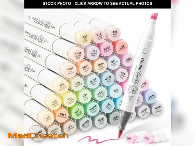 Lot 74-12704301 - Ohuhu Pastel Markers Brush Tip - 48 Pastel Colors Double Tipped, Marker Set of Honolulu Sweetness fo...