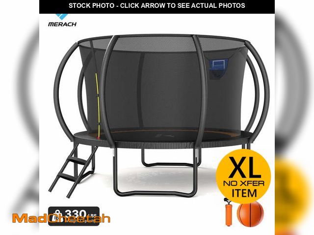 Lot 74-13774513 - MERACH 10FT Outdoor Trampoline with Safety Enclosure â Compact Backyard Play Choice - UNUSED
