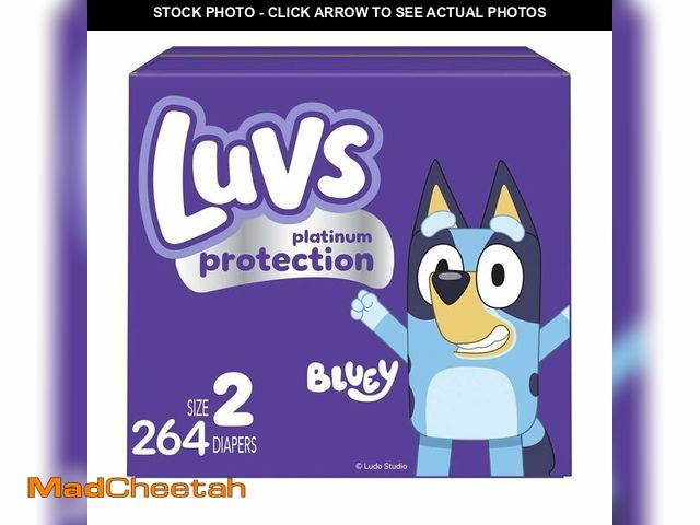 Lot 74-13564114 - Luvs Size 2 Baby Diapers, Platinum Protection Bluey Diapers for Day &amp; Night, Size 2, 264 Count (...