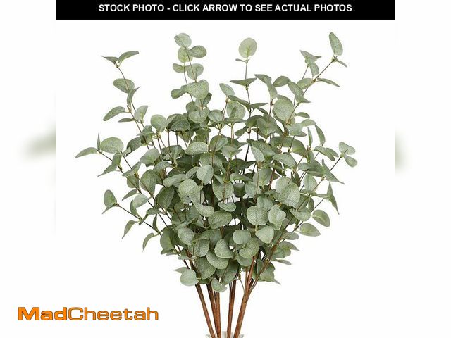 Lot 74-13576098 - VGIA 6 Pcs 27" Eucalyptus Stems Greenery Stems Eucalyptus Leaf Spray in Green Silk Plastic Plants Fl...