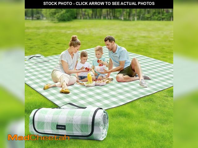 Lot 74-14274790 - ZUBOND Large Picnic Blanket Outdoor Picnic Mat Waterproof Foldable 80''x80'', Beach Blanket Sandproo...