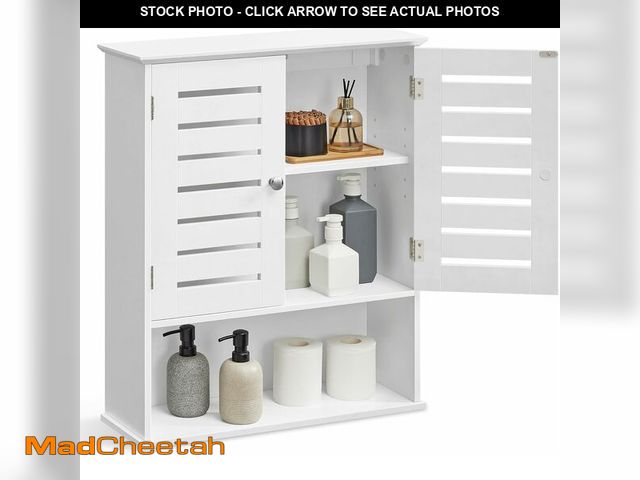 Lot 74-12555233 - VASAGLE Bathroom Wall Cabinet, Medicine Cabinet, Wall-Mounted Bathroom Storage Cabinet, with Adjusta...