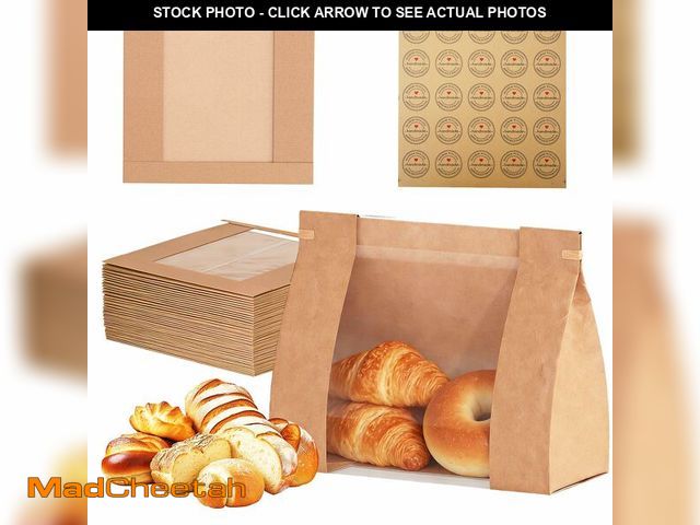 Lot 74-14208196 - EffiQ-Rate Bread Bags with Window Ã¢â¬â 100 Pcs Sourdough Homemade Bread Bags, 10.24Ãâ4.33Ãâ...