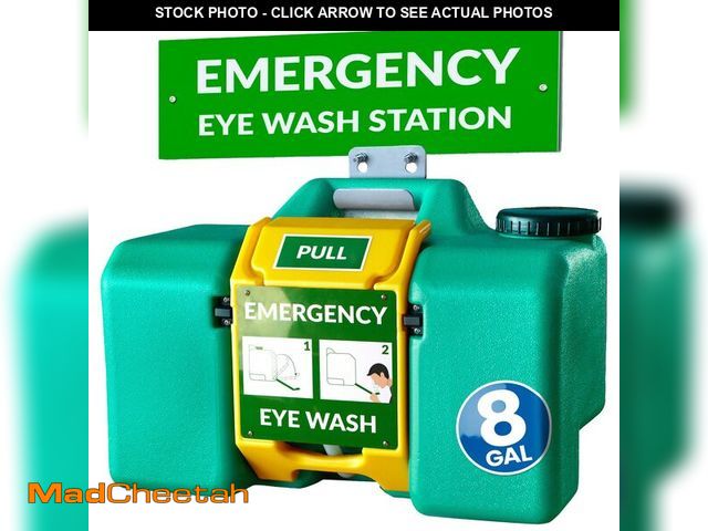 Lot 74-14078064 - MAASTERS 8gal Portable Eye Wash Station, Wall Mount Eyewash Station OSHA-Compliant, Emergency Eye Wa...
