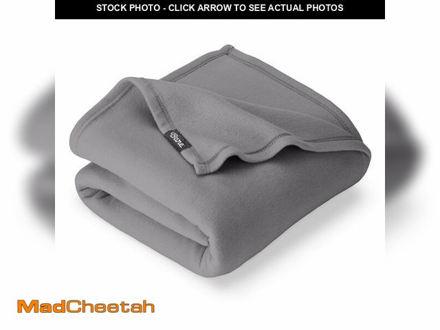 Lot 74-14294856 - Bare Home Polar Fleece Blanket - Full/Queen - Grey - Warm &amp; Cozy - Premium Fleece Throw for Bed,...