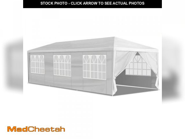 Lot 74-12424571 - Amucolo 10 ft. x 30 ft. Wedding Party Canopy Tent Outdoor Gazebo with 8 Removable Sidewalls - UNUSED