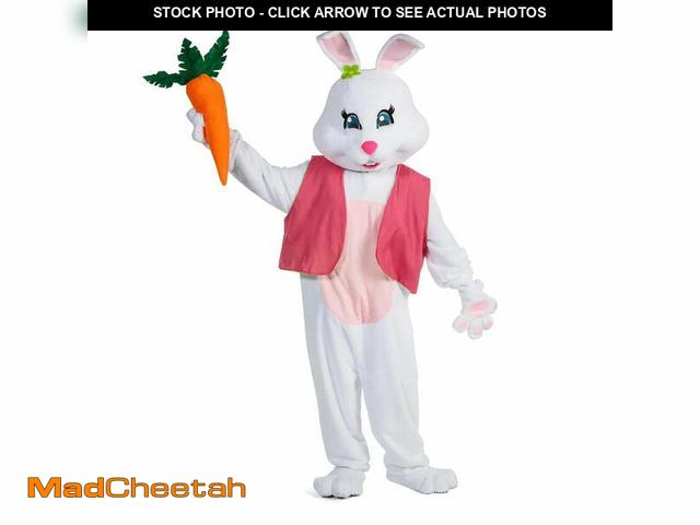 Lot 74-14085903 - Halloween Express Womens Easter Bunny Jumpsuit with Headgear Costume - One Size Fits Most - USED