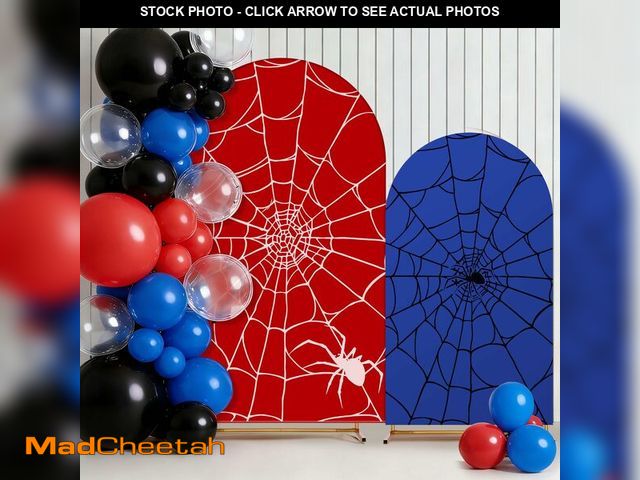 Lot 74-14427168 - Hillsuren 2 Set Spider Web Arch Backdrop Covers 6ft 7.2ft Round Top Backdrop Covers for Spider Birth...