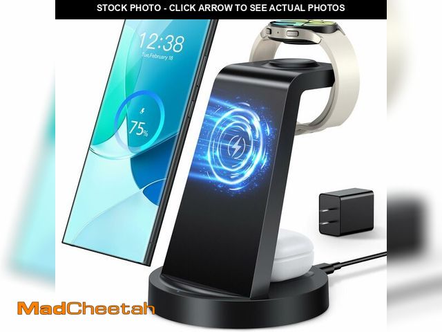 Lot 74-13550298 - Wireless Charger for Samsung: 3 in 1 Wireless Charging Station for Samsung Galaxy Watch 8 7 6 5 4 3 ...