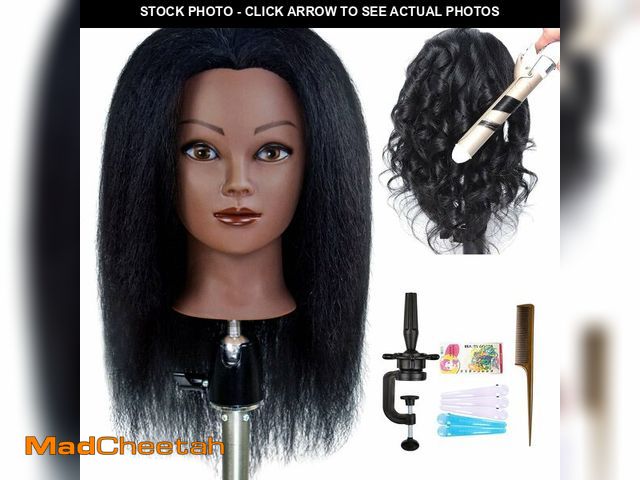 Lot 74-13716065 - ISHOT Mannequin Head Human Hair,16"100% Real Human Hair,Beauty School Hair Practice Head,Manikin Cos...