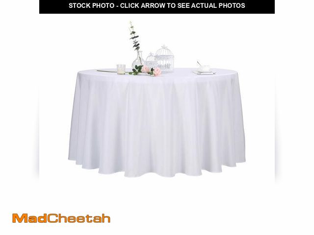 Lot 74-14144760 - Ascoza 2pack 108 Inch White Round Tablecloth in Polyester Fabric for Wedding/Banquet/Restaurant/Part...