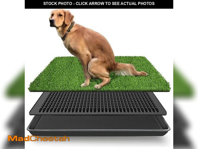 Lot 74-13647366 - LOMANTOWN Dog Grass Pad with Tray Indoor Outdoor Pet Training Grass with Tray Washable Pee Pads, 3 L...