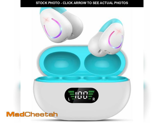 Lot 74-14212063 - Open Ear Clip On Earbuds, Bluetooth 5.3 Lightweight Comfort Bone Conduction Headphones with LED Digi...