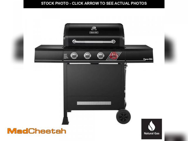 Lot 74-12397157 - Dyna-Glo 4-Burner Natural Gas Grill in Matte Black with TriVantage Multi-Functional Cooking System -...