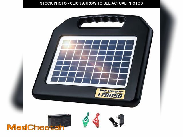 Lot 74-12705887 - Solar Electric Fence Charger - 0.65 Joules 35 Mile Range Portable Solar Powered Electric Fence Charg...