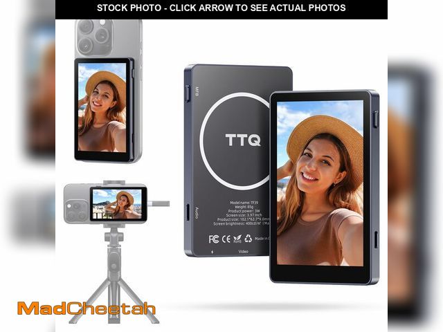 Lot 74-13955746 - Vlog Selfie Monitor Screen, Magnetic Phone Vlog Selfie Monitor Screen 4K 30fps Bluetooth Remote, Bac...
