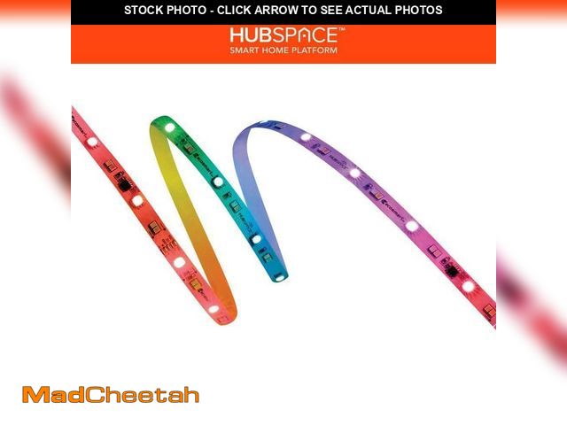 Lot 74-14113393 - EcoSmart 32.8 ft. Smart RGBWIC Dynamic Color Changing Dimmable Plug-In LED Strip Light Powered by Hu...