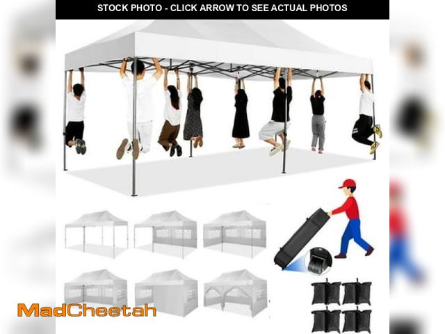 Lot 74-12378082 - COBIZI 10x20 Heavy Duty Pop up Canopy Tent with 6 Sidewalls Easy up Commercial Outdoor Canopy Weddin...