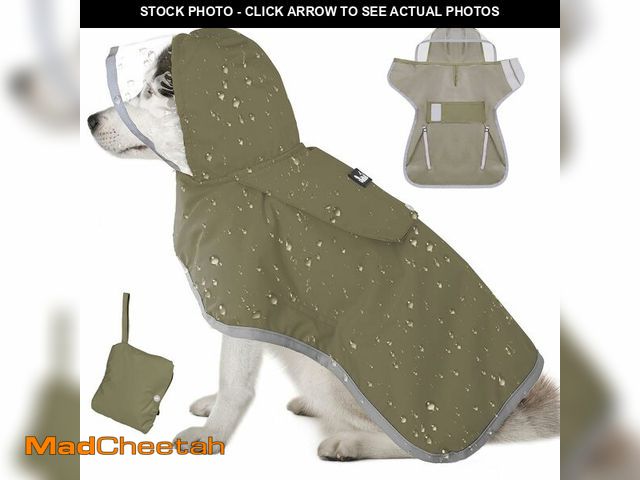 Lot 74-12974767 - Lukovee Dog Raincoat - Lightweight Hooded Dog Rain Coat for Large Medium Small Dogs, Adjustable Ponc...
