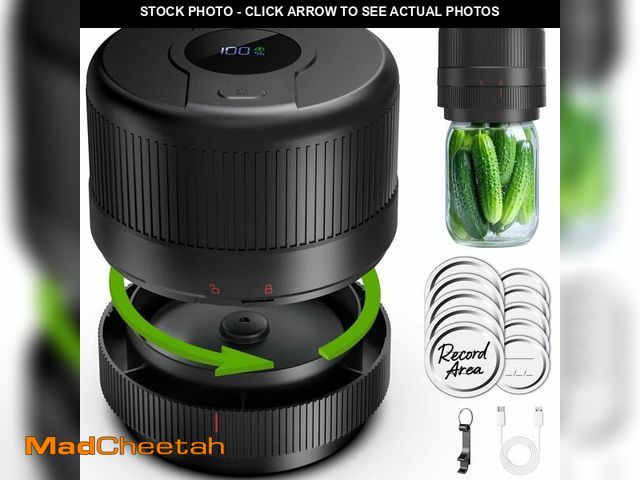 Lot 74-12719010 - Wothfav Mason Jar Vacuum Sealer Kit, Electric Sealer for Wide, Regular Mouth Mason Jars, Portable Va...