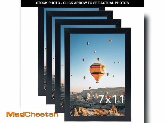 Lot 74-14298385 - JCJMY 7x11 Picture Frame Set of 4 Black for Wall Hanging or Tabletop- Wall Mounting Horizontally or ...