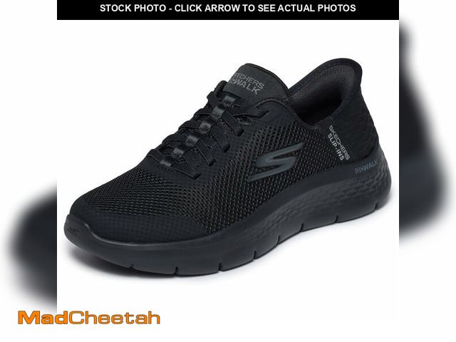 Lot 74-14385130 - Skechers Women's Go Walk Flex Hands Free Slip-Ins - Grand Entry Sneaker, Black, 9 Wide US - USED