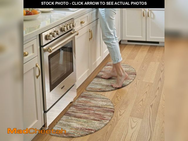 Lot 74-14269086 - KIMODE Kitchen Mats Cushioned Anti Fatigue, Half Moon Abstract Kitchen Rugs Sets of 2, Farmhouse Pad...