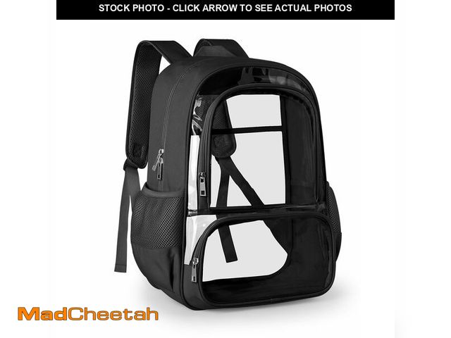 Lot 74-12702514 - KIMNERPU Clear Backpack, Fabric &amp; PVC Transparent Backpack with Reinforced Strap for Women Men, ...