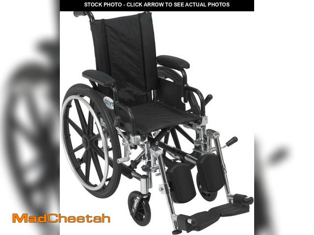 Lot 74-12510099 - Drive Medical Viper Wheelchair with Flip Back Removable Arms, Desk Arms, Elevating Leg Rests, 12'' S...