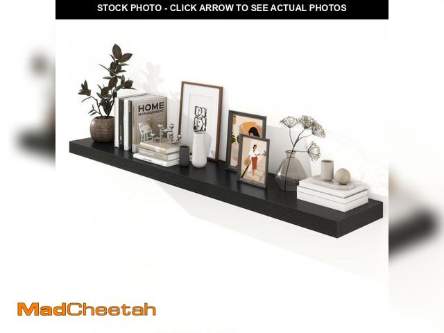 Lot 74-12519199 - *SEE DETAILS* FLYJOE Black Floating Shelves for Wall - 72 Inch Wide x 12 Inch Deep Wall Shelves Set ...