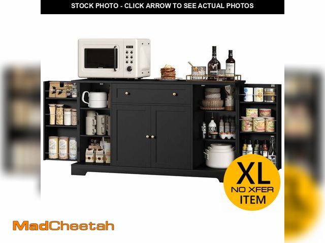 Lot 74-13698524 - Homfa 54.3"W Kitchen Sideboard Cabinet with Drawer, 4 Door Buffet Storage Cabinet with Adjustable Sh...