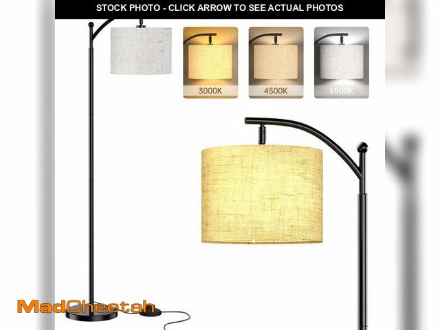 Lot 74-12834064 - Cshidworld 61â Modern Floor Lamp with Adjustable Shade -Light Living Room Cozy Beige Linen Shade -...