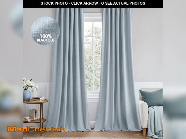 Lot 74-14337238 - MIULEE 100% Blackout Curtains 84 Inch Long 2 Panels Set for Bedroom, Thick Faux Linen Black Out Curt...