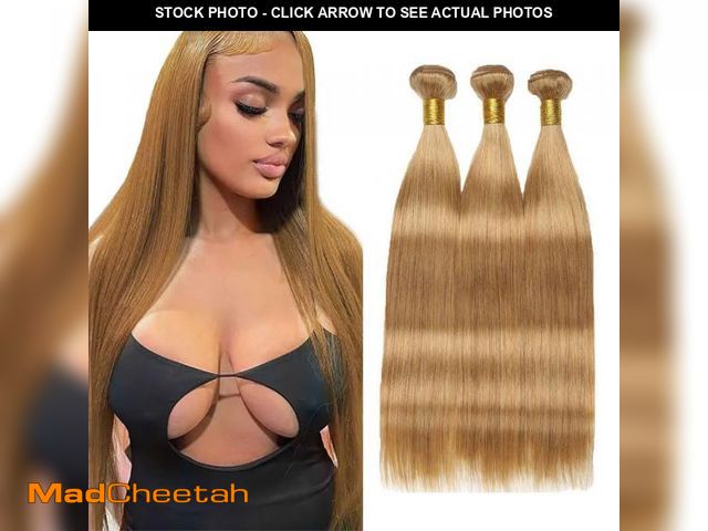 Lot 74-11551299 - Honey Blonde Bundles Color #27 Straight Human Hair Bundles 30 32 34 Inch Peruvian Virgin Hair Color ...