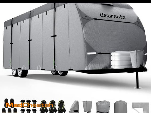 Lot 74-12209617 - Umbrauto RV Cover 24-27ft: 7 Layers Travel Trailer Cover, Waterproof Camper Cover, Toy Hauler Cover ...