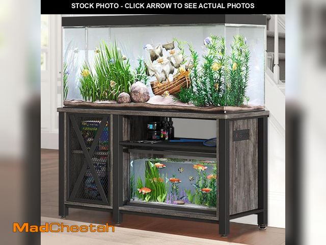Lot 74-12242011 - YITAHOME Heavy Duty 55-75 Gallon Aquarium Stand with Power Outlets, Cabinet for Fish Tank Accessorie...