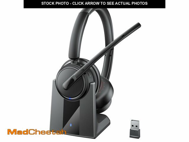Lot 74-14062464 - Mopchnic Wireless Headset with Noise Cancelling Microphone, On-Ear Bluetooth Headset with USB Dongle...