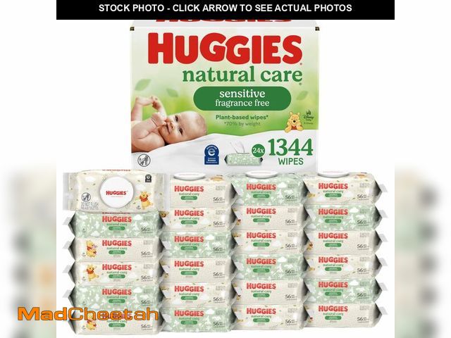 Lot 74-13801751 - Huggies Natural Care Sensitive Baby Wipes, Unscented, Hypoallergenic, 99% Purified Water, 24 Soft Pa...