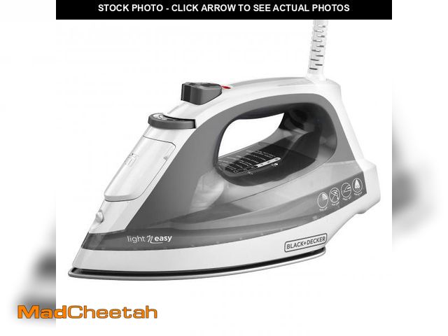 Lot 74-12112155 - BLACK+DECKER Light Ã¢â¬ËN Easy Compact Steam Iron, IR1020S, Stainless Steel Soleplate, Spray Mist,...