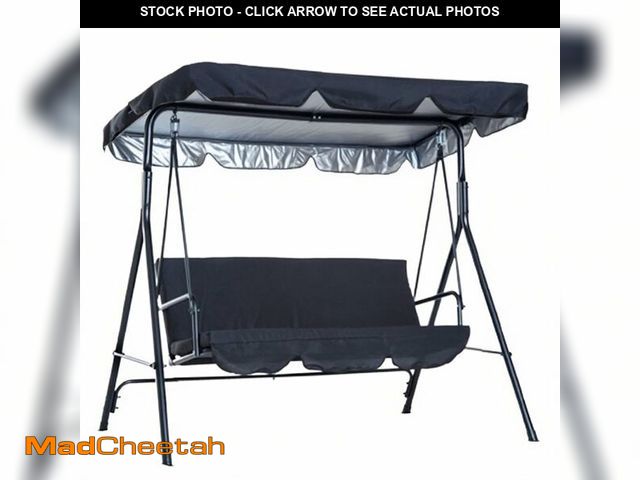 Lot 74-14148996 - JEWELTH Swing Canopy Replacement Top, Outdoor Patio Swing Canopy Replacement, 3 Seat Swing Canopy Re...