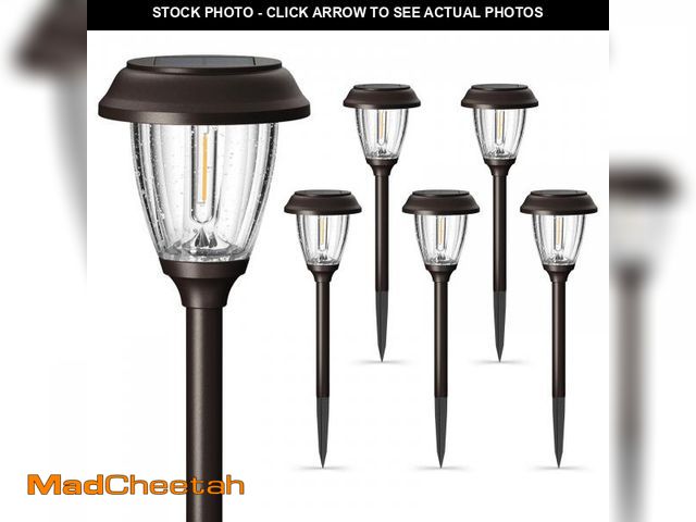Lot 74-11860599 - XMCOSY+ Solar Lights Outdoor 10/25 LM LED with 2 Lighting Modes, Solar Garden Lights Glass and Metal...