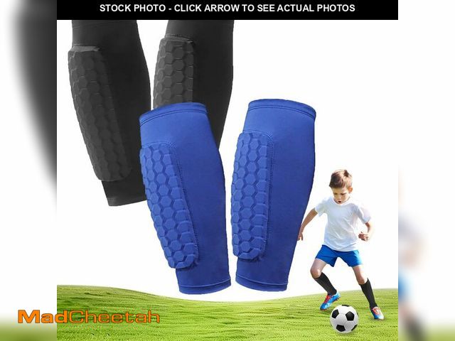 Lot 74-13956858 - 2 Pairs Soccer Shin Guards, Shin Guards Soccer Kids Youth Adult Calf Compression Sleeve with Honeyco...